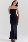 Romane | Robe Longue Bustier Femme à Taille Drapée