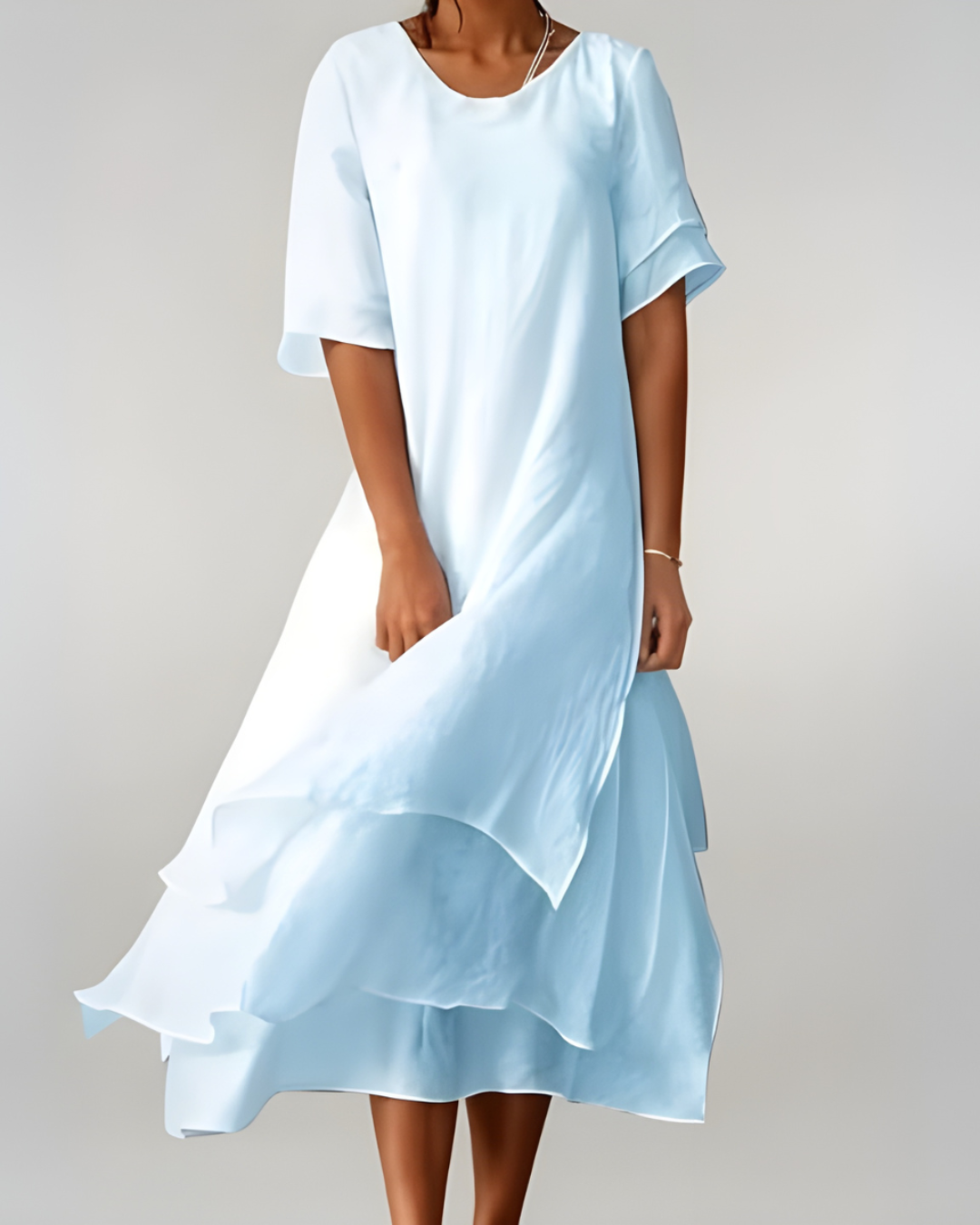 Robe longue fluide femme à col ouvert