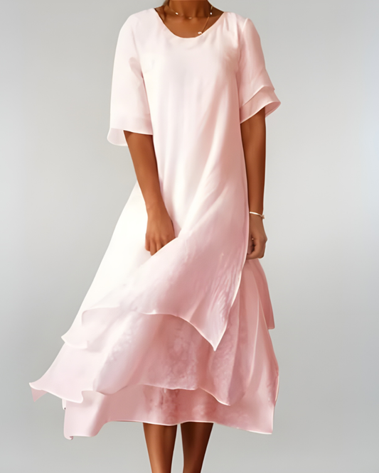 Robe longue fluide femme à col ouvert