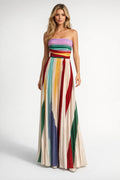 Savannah Robe Longue | Bustier Fluide Multicolore