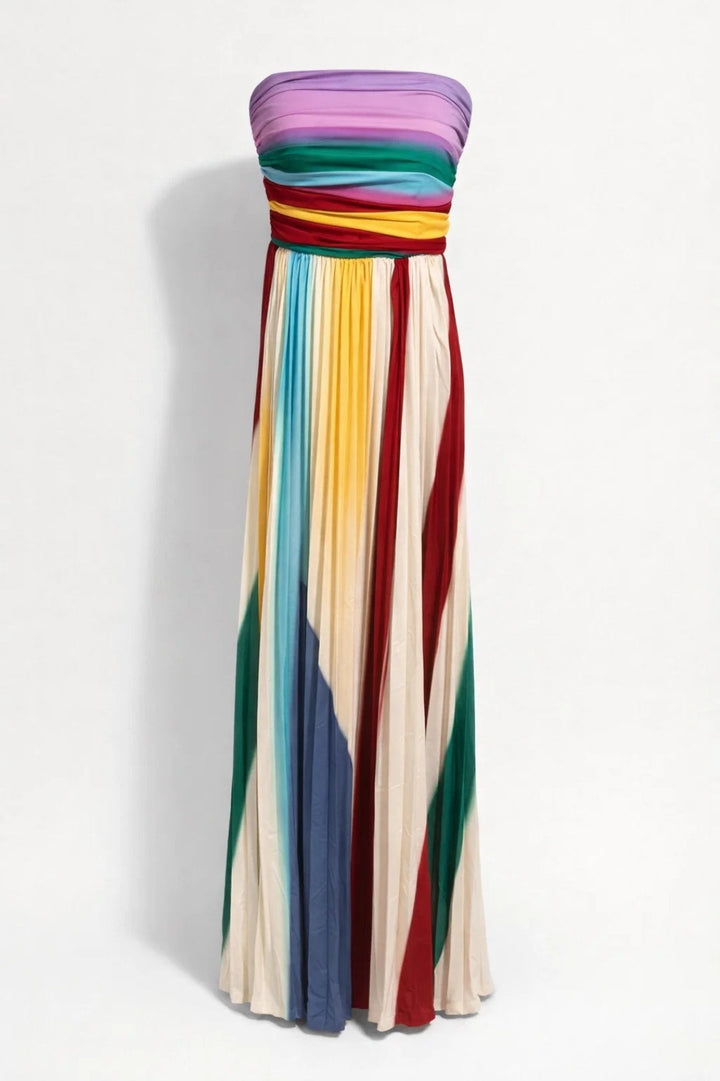 Savannah Robe Longue | Bustier Fluide Multicolore