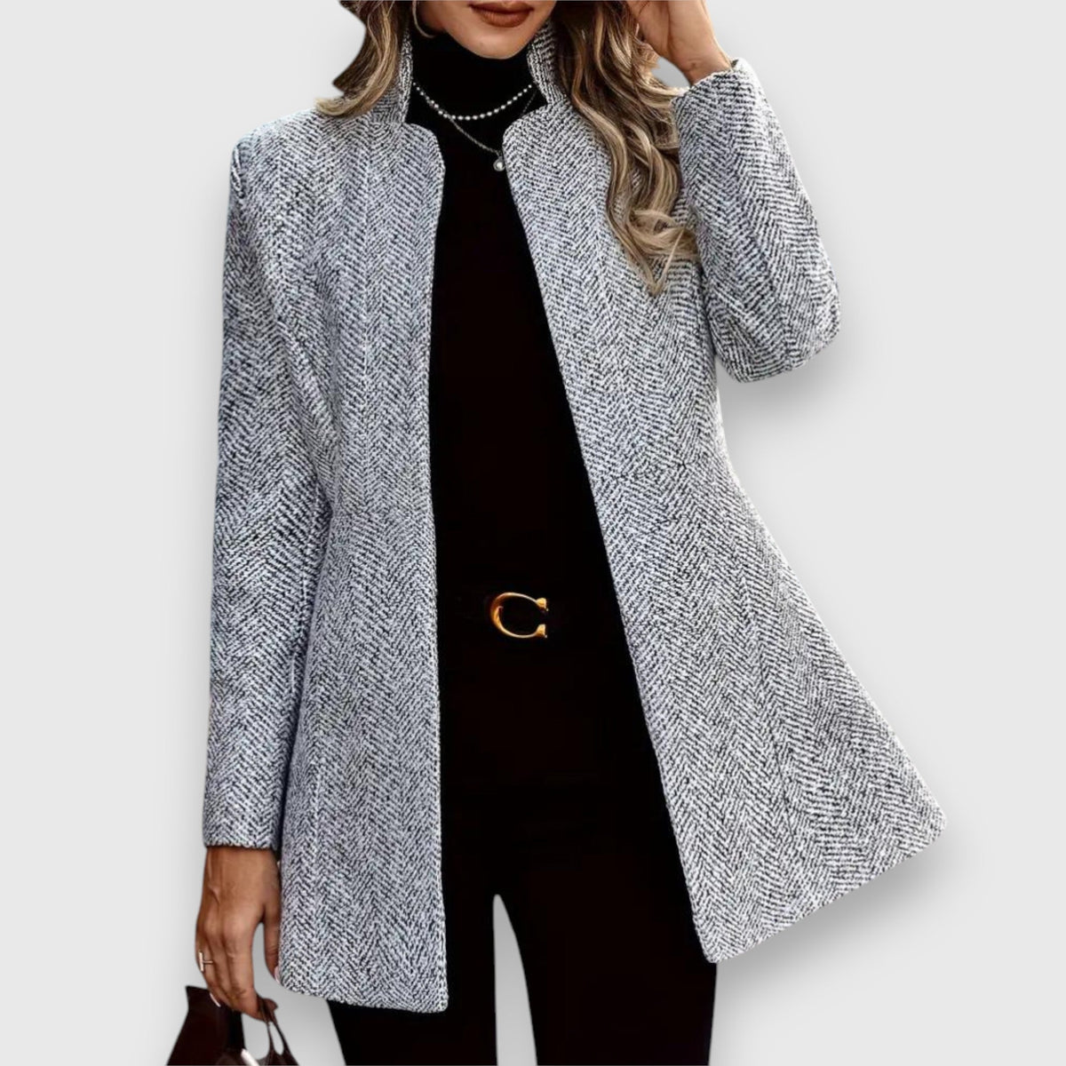 Raphaëlle | Blazer long col montant femme