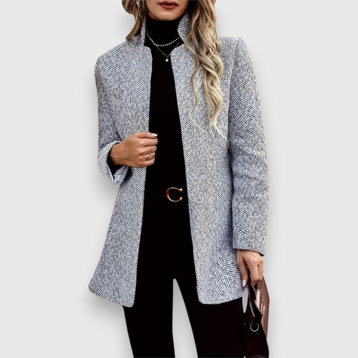 Raphaëlle | Blazer long col montant femme