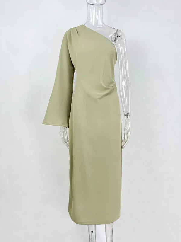 Robe longue de soirée femme asymétrique