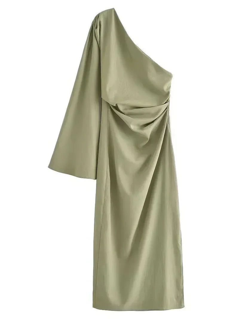 Robe longue de soirée femme asymétrique