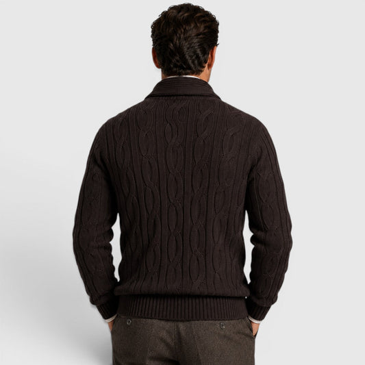 Cardigan homme en maille à col châle
