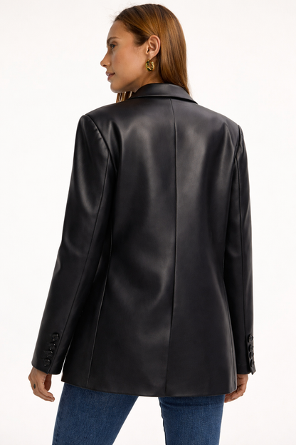 Blazer femme en cuir moderne