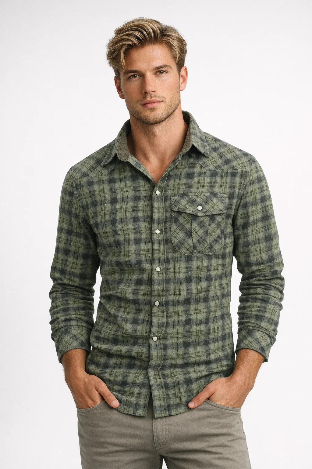 Hugo | Chemise Homme à Carreaux Manches Longues