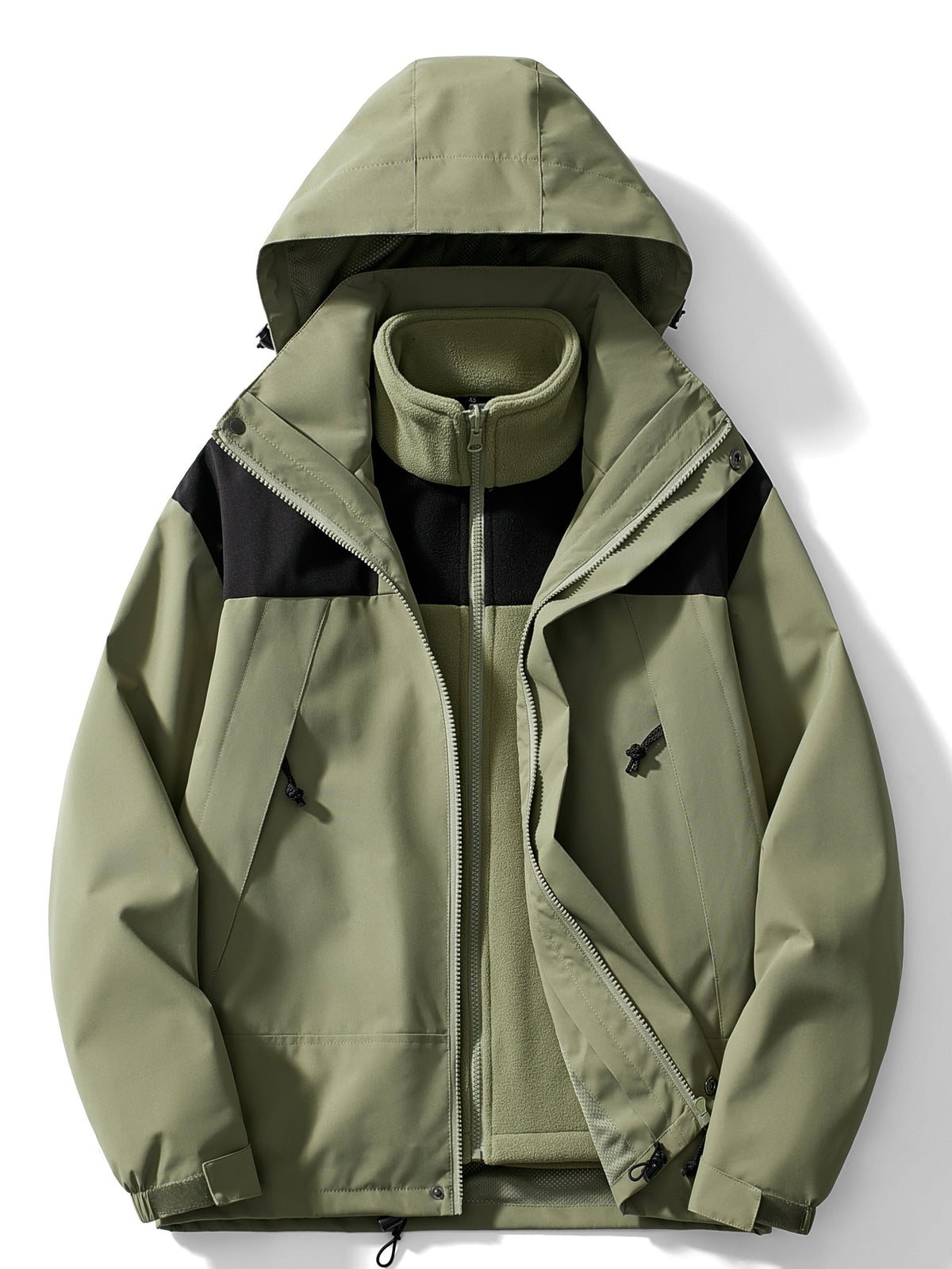 Veste d'hiver femme 3-en-1 à capuche, coloris vert