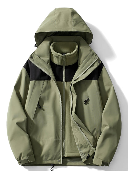 Veste d'hiver femme 3-en-1 à capuche, coloris vert