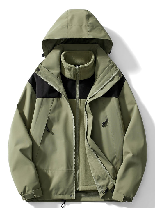 Veste d'hiver femme 3-en-1 à capuche, coloris vert
