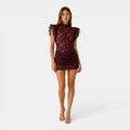 Amélie | Robe mini en dentelle froncée