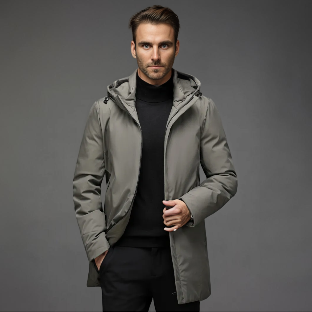 Parka homme d'hiver à capuche - kaki