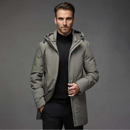Parka homme d'hiver à capuche - kaki