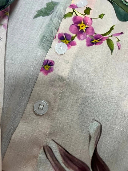 Robe longue imprimée fleurs sauvages en coton