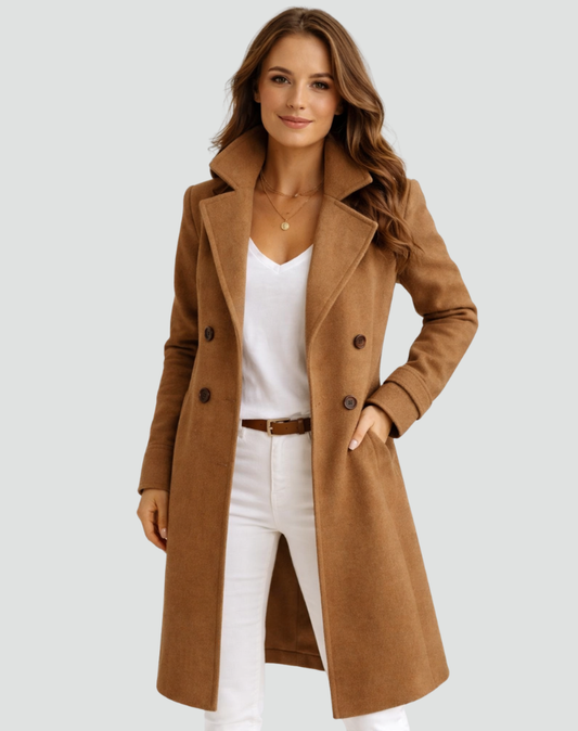 Trench mi-long femme coupe classique - marron