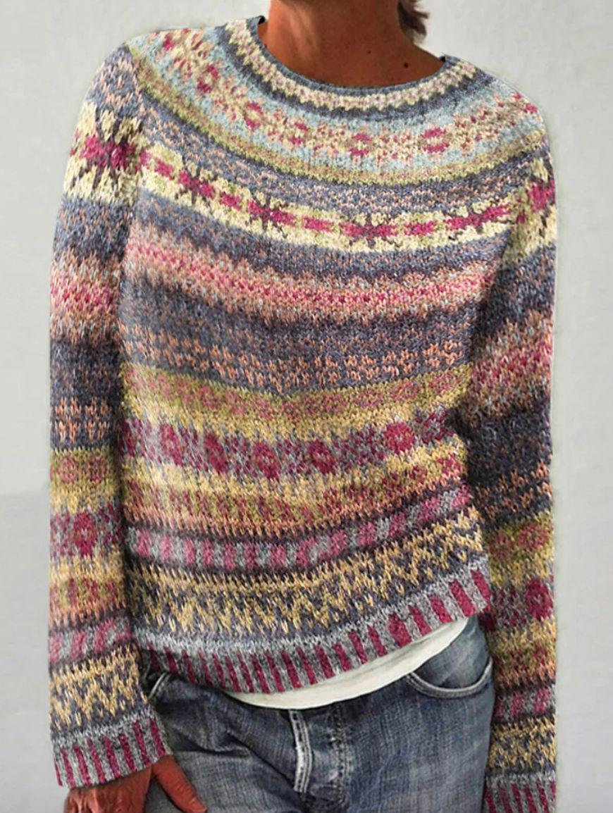 Pull en maille jacquard - multicolore