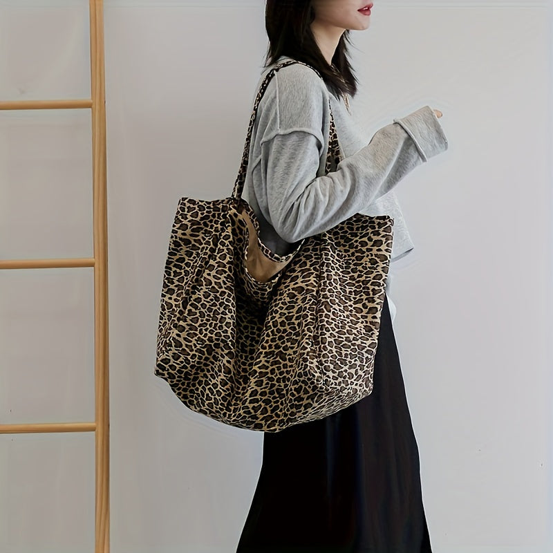 Grand cabas femme imprimé léopard