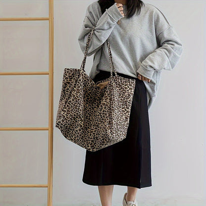 Grand cabas femme imprimé léopard