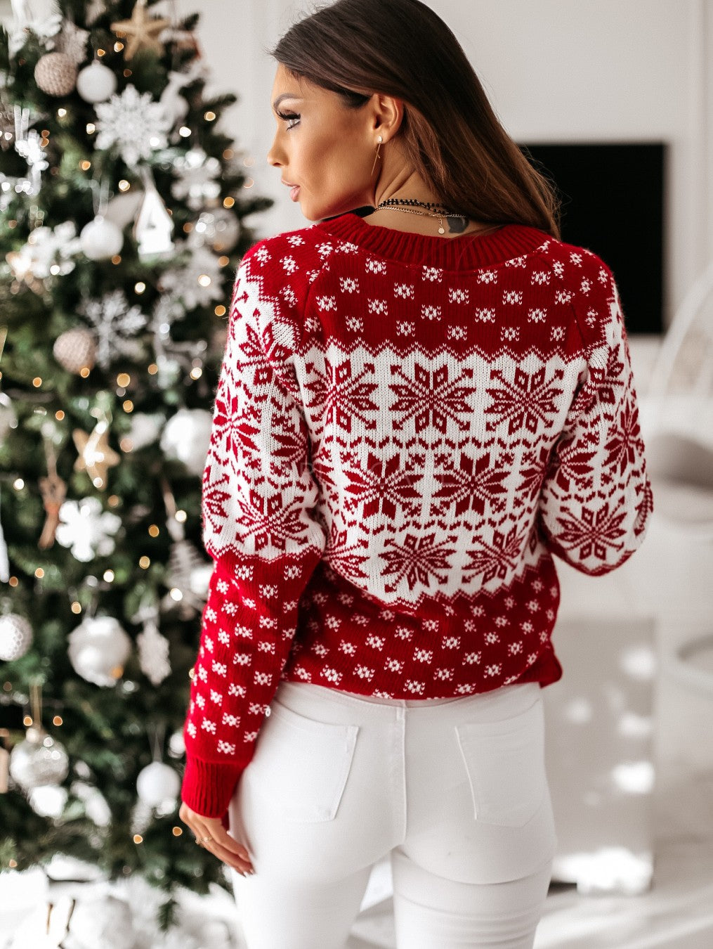Thérèse | Pull hivernal motif flocon