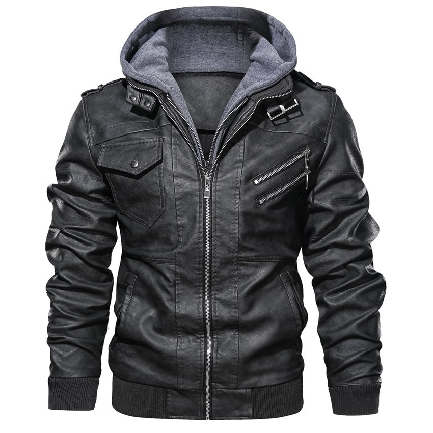 Jérôme | Veste cuir homme à capuche