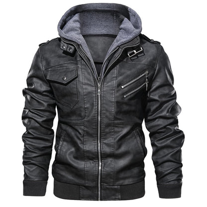 Jérôme | Veste cuir homme à capuche
