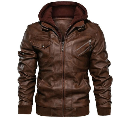 Jérôme | Veste cuir homme à capuche