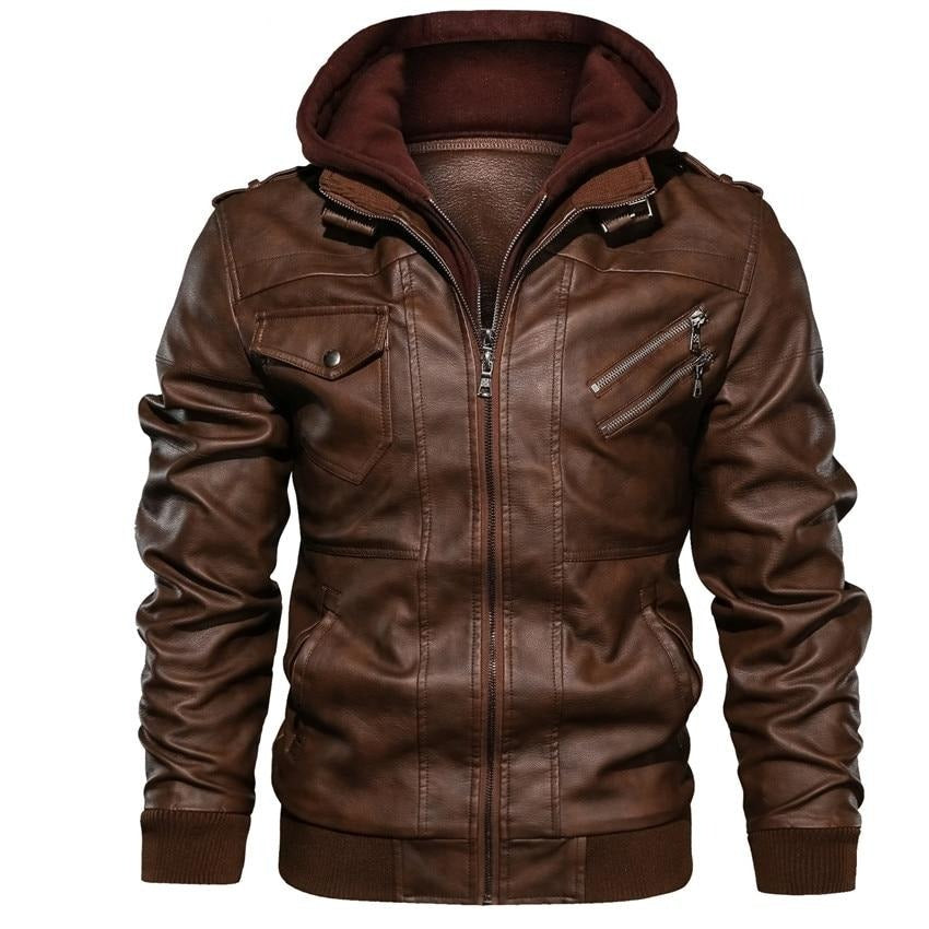 Jérôme | Veste cuir homme à capuche