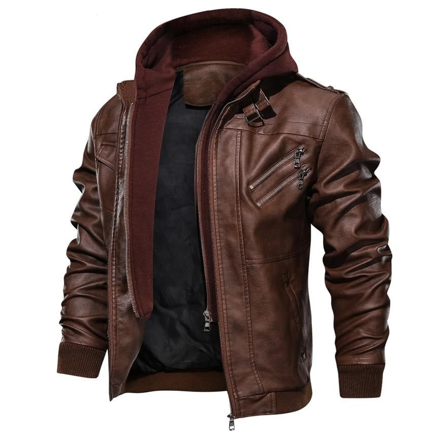 Jérôme | Veste cuir homme à capuche