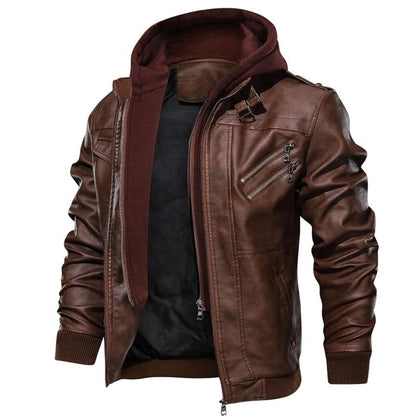Jérôme | Veste cuir homme à capuche