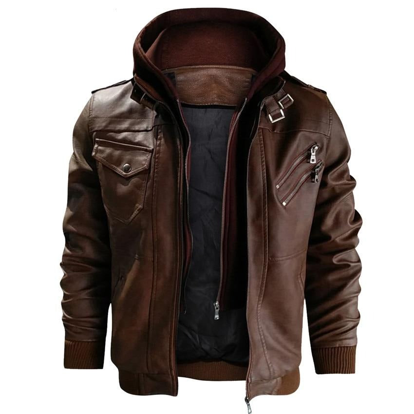 Jérôme | Veste cuir homme à capuche