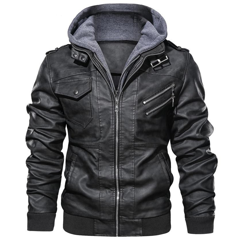 Jérôme | Veste cuir homme à capuche