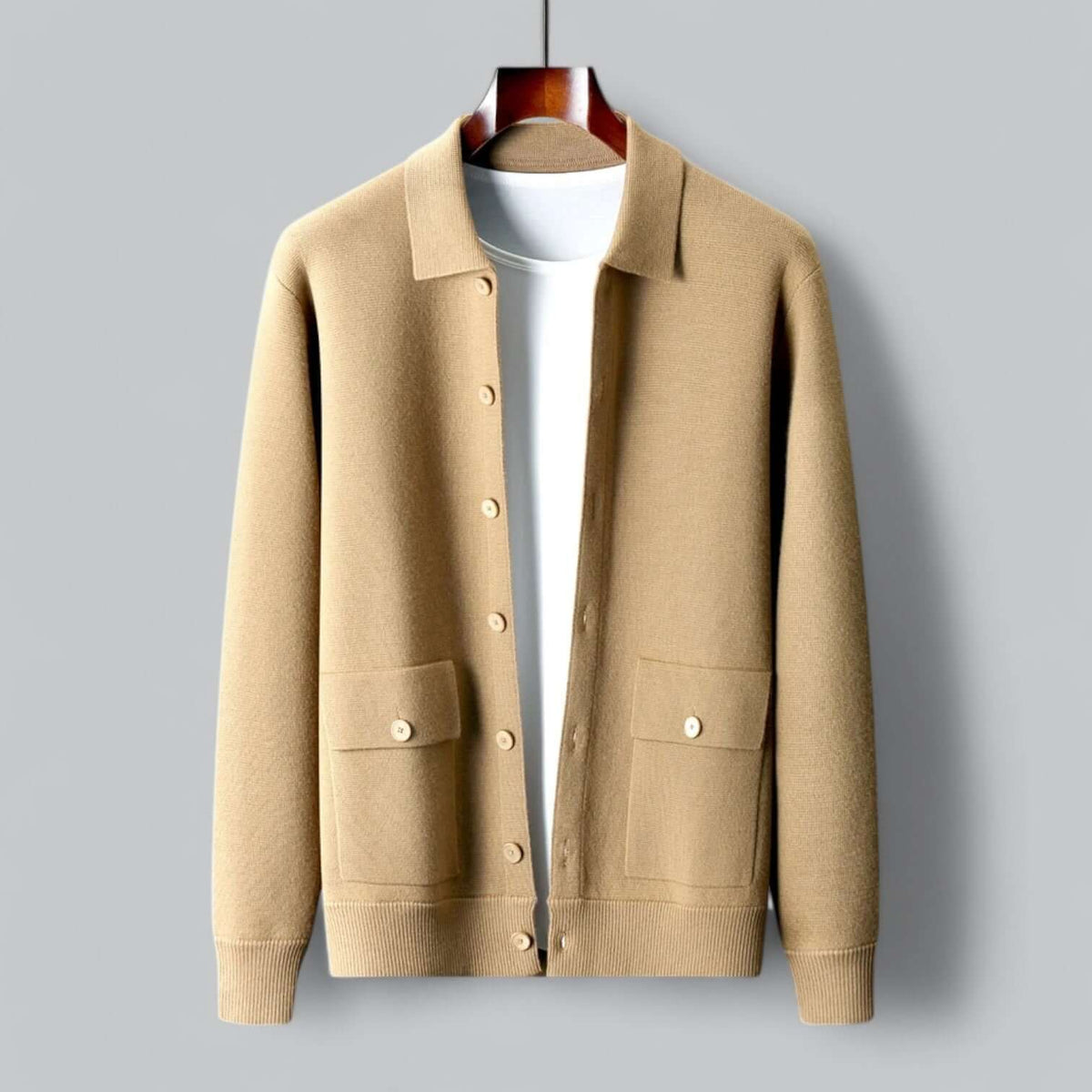 Thibault | Cardigan homme col rabattu boutons