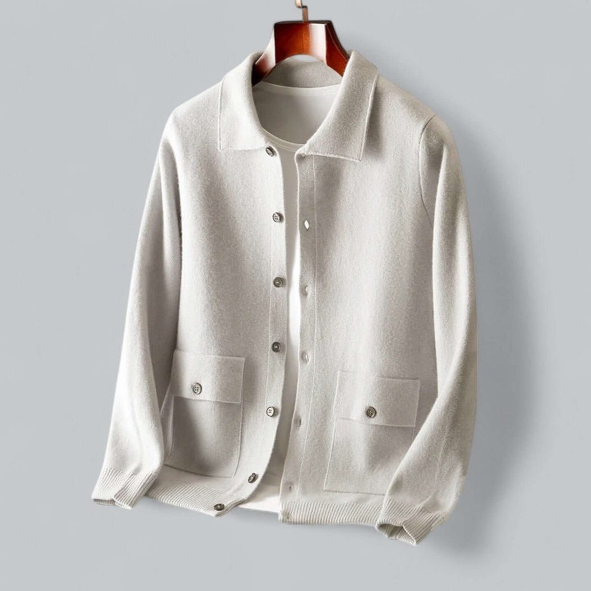 Thibault | Cardigan homme col rabattu boutons