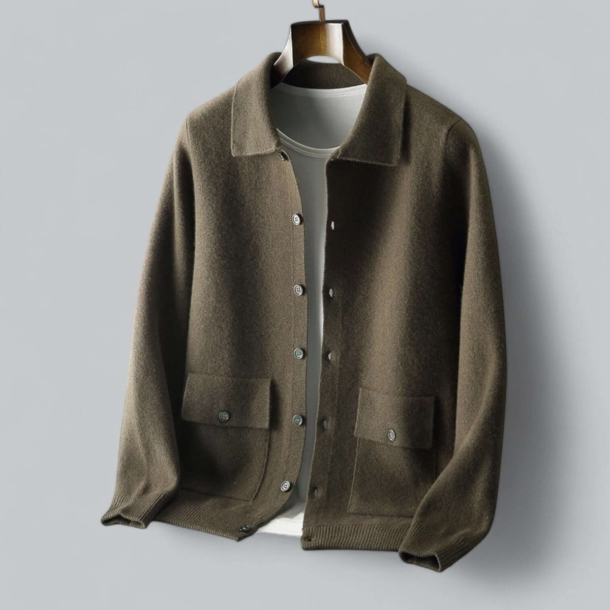 Thibault | Cardigan homme col rabattu boutons