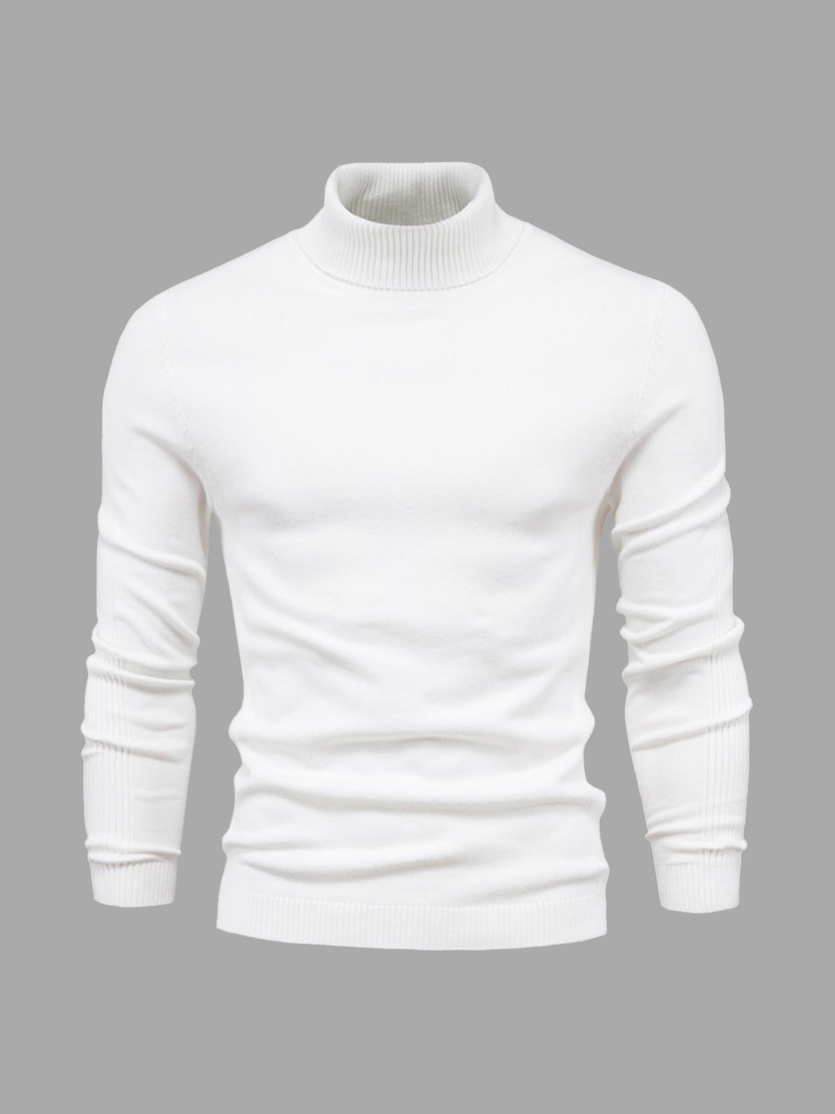 Pull col roulé homme style moderne - blanc