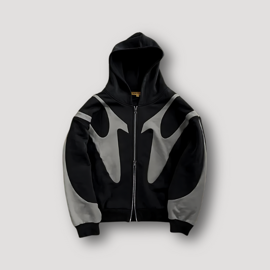 Sweat à capuche homme oversize zippé - noir