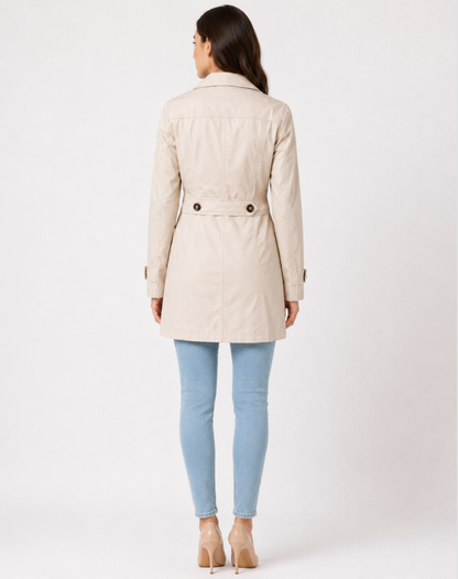Trench court femme coupe classique
