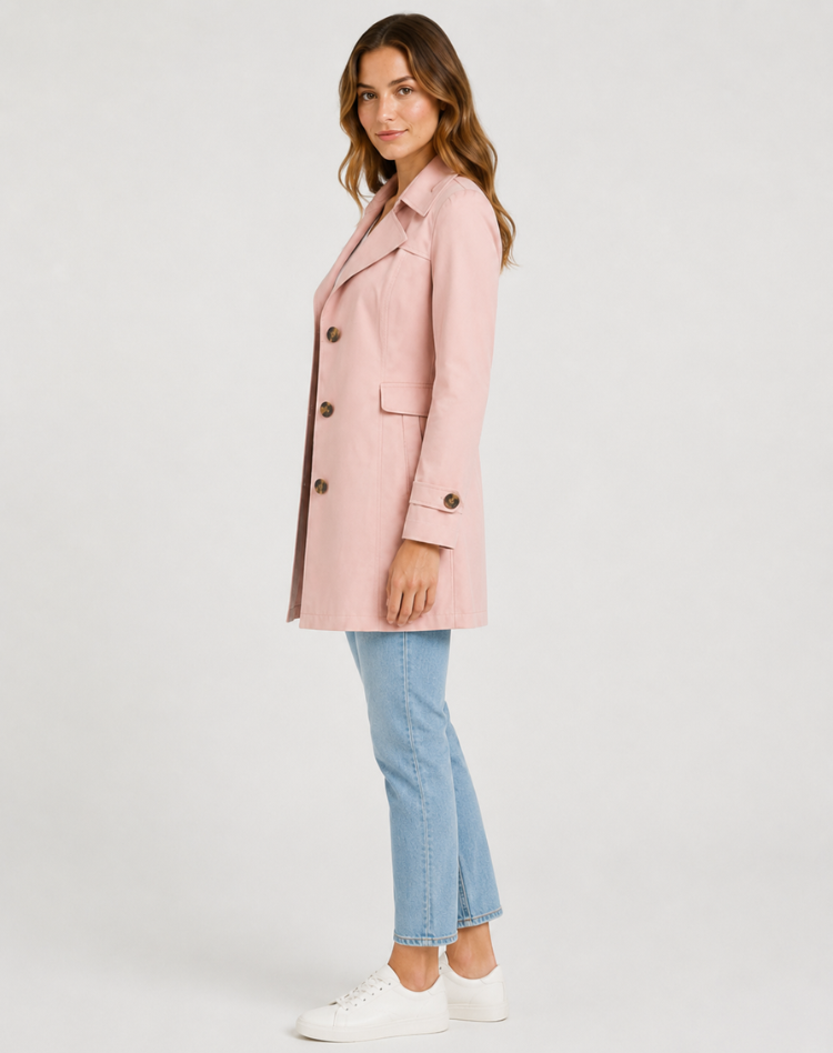 Trench court femme coupe classique