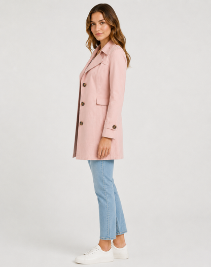 Trench court femme coupe classique
