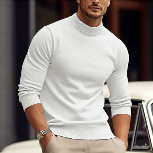Pull homme en maille fine à col roulé