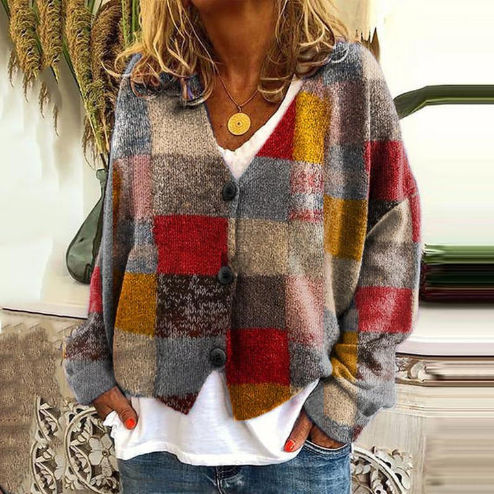 Léna | Cardigan Patchwork Fleur d'Automne