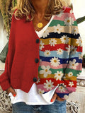 Léna | Cardigan Patchwork Fleur d'Automne