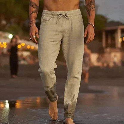 Louis | Pantalon en Lin Homme Décontracté à Taille Élastique