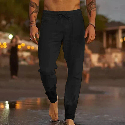 Louis | Pantalon en Lin Homme Décontracté à Taille Élastique