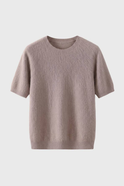 T-shirt à col rond en maille fine pour homme | Manches courtes et légères | Haut décontracté à enfiler