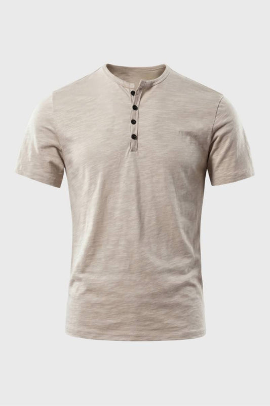T-shirt Henley pour homme | Col rond à patte de boutonnage | Style décontracté et décontracté pour tous les jours