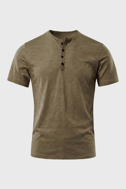 T-shirt Henley pour homme | Col rond à patte de boutonnage | Style décontracté et décontracté pour tous les jours