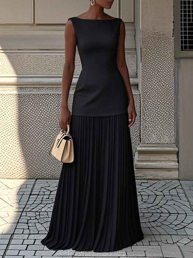 Sibylle | Robe longue plissée maxi