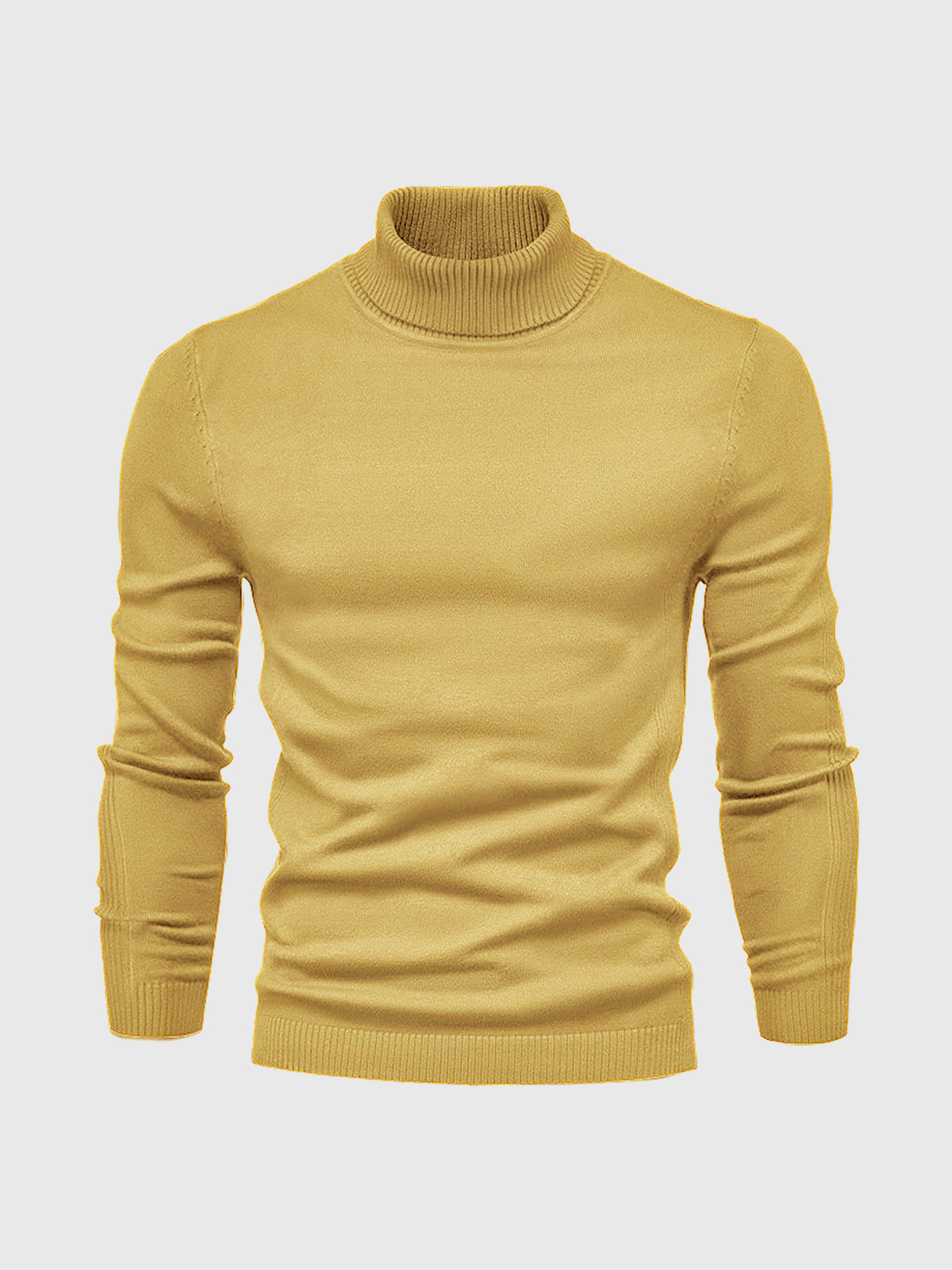 Pull col roulé homme style moderne - jaune